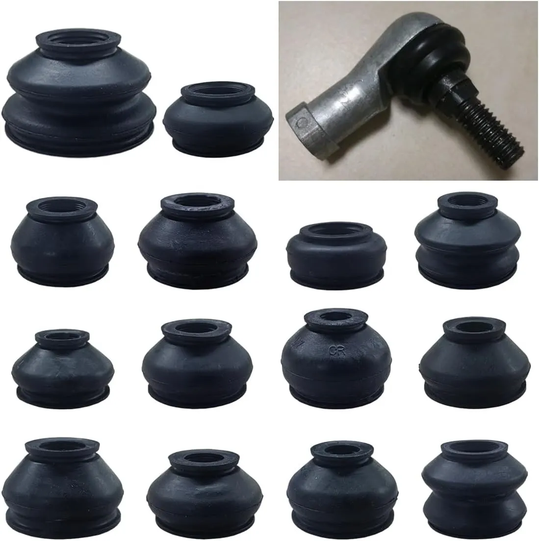 14PCS Automotive Tie Rod End Boots, Ball Joint Rubber Tie Rod Boot, Car Suspension Steering Accessories, Universal Turn To Rod Dust Cover Replacement Fit for Most Vehicles