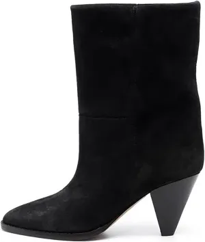 2024 tan Mid-Calf Boots blue denim Cone heels pull on Womens booties Pointed toe Shoes for Women black suede Boots ankle cowboy boots Shoes jeans dressy boots