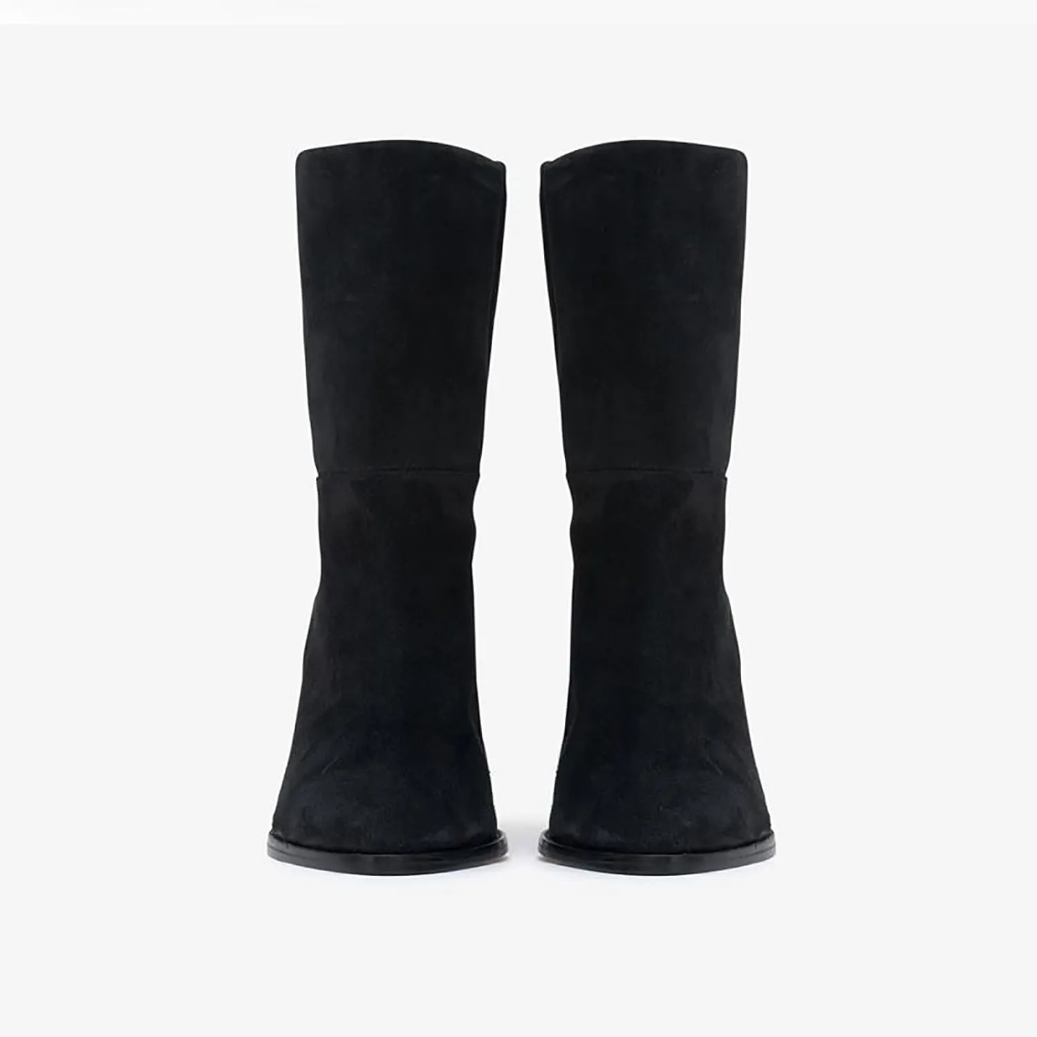 2024 tan Mid-Calf Boots blue denim Cone heels pull on Womens booties Pointed toe Shoes for Women black suede Boots ankle cowboy boots Shoes jeans dressy boots