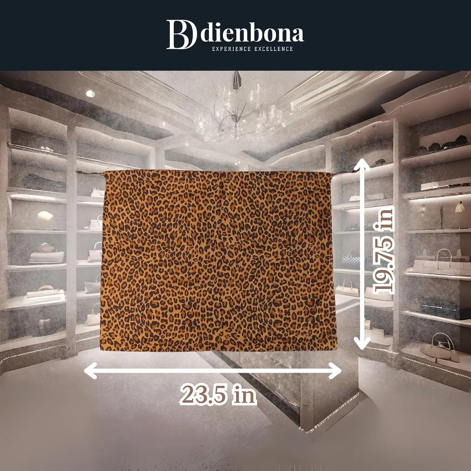 3 or 4 Packs Leopard Cotton Drawstring Dust Bag, Breathable Storage Cover for Handbags, Shoes and Travel Use (Leopard, 4 Pcs / 2 Sizes)