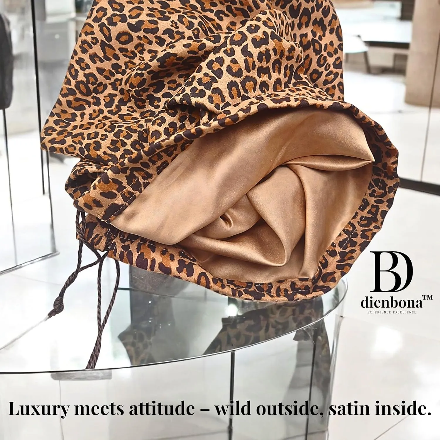 3 or 4 Packs Leopard Cotton Drawstring Dust Bag, Breathable Storage Cover for Handbags, Shoes and Travel Use (Leopard, 4 Pcs / 2 Sizes)