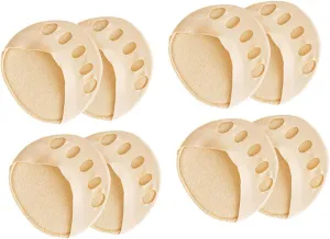 4 Pairs Women Invisible Half Toe Socks Breathable Forefoot Pads Comfortable High Heel Cushion for Loafers Sneakers and Pumps Toe Topper Liner Sock