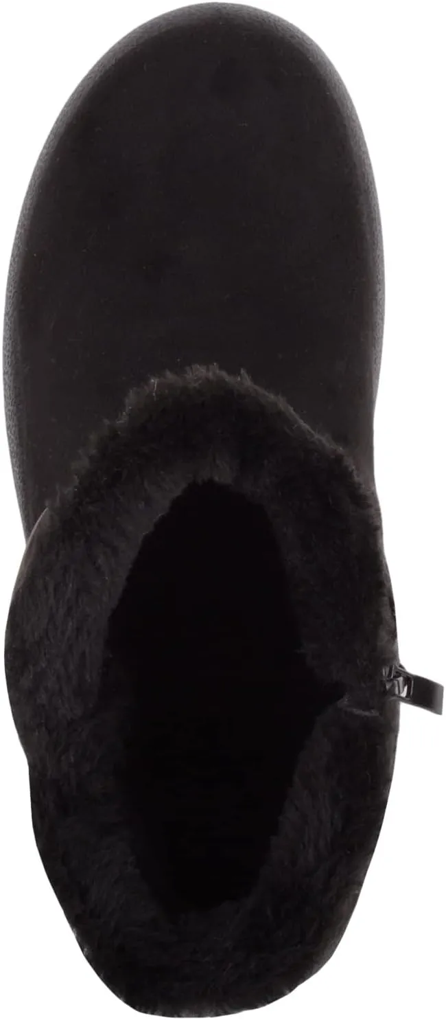 ABSOLUTE FOOTWEAR Womens Lightweight Faux Suede Faux Fleece Slip On Zip Up Ankle Boots