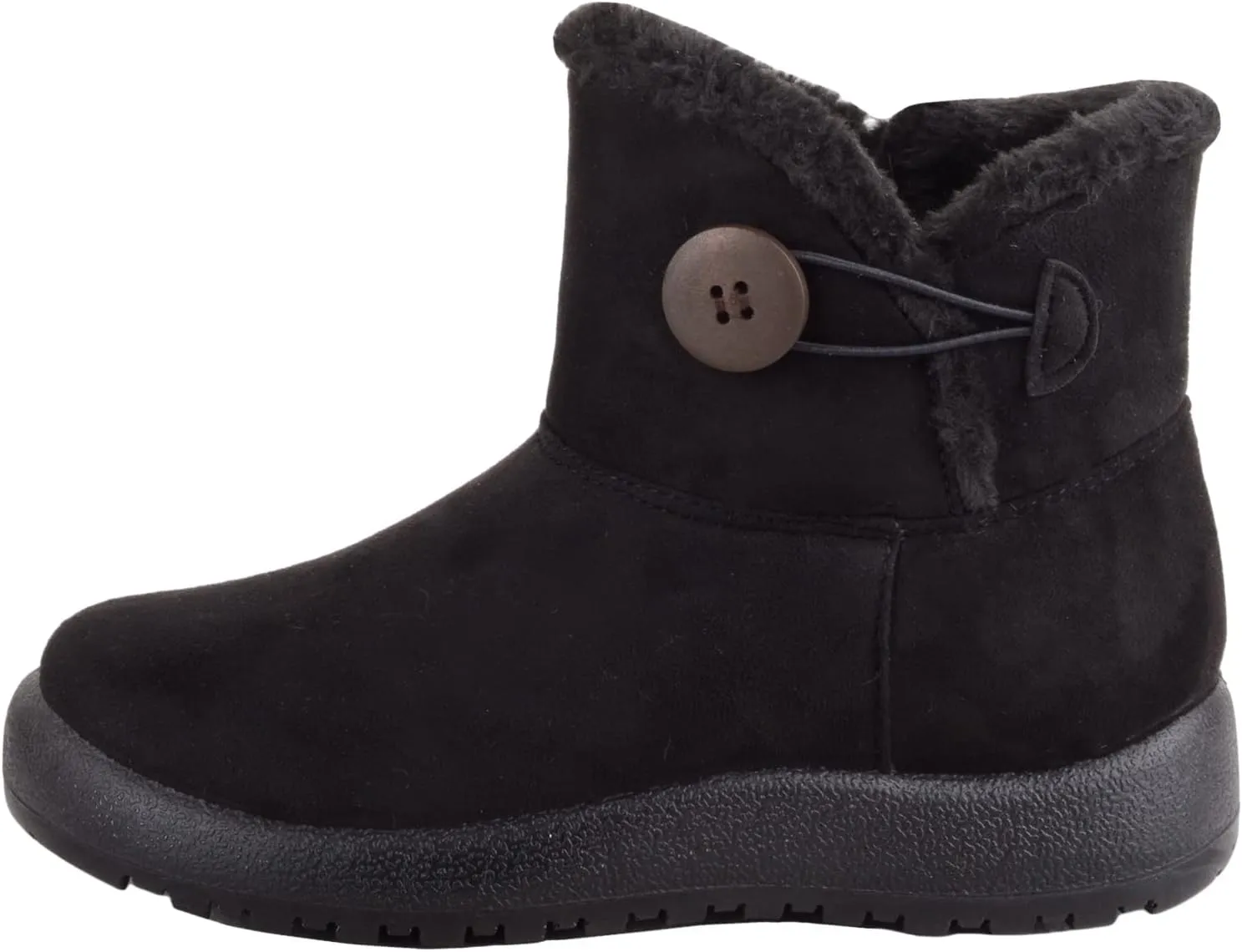 ABSOLUTE FOOTWEAR Womens Lightweight Faux Suede Faux Fleece Slip On Zip Up Ankle Boots