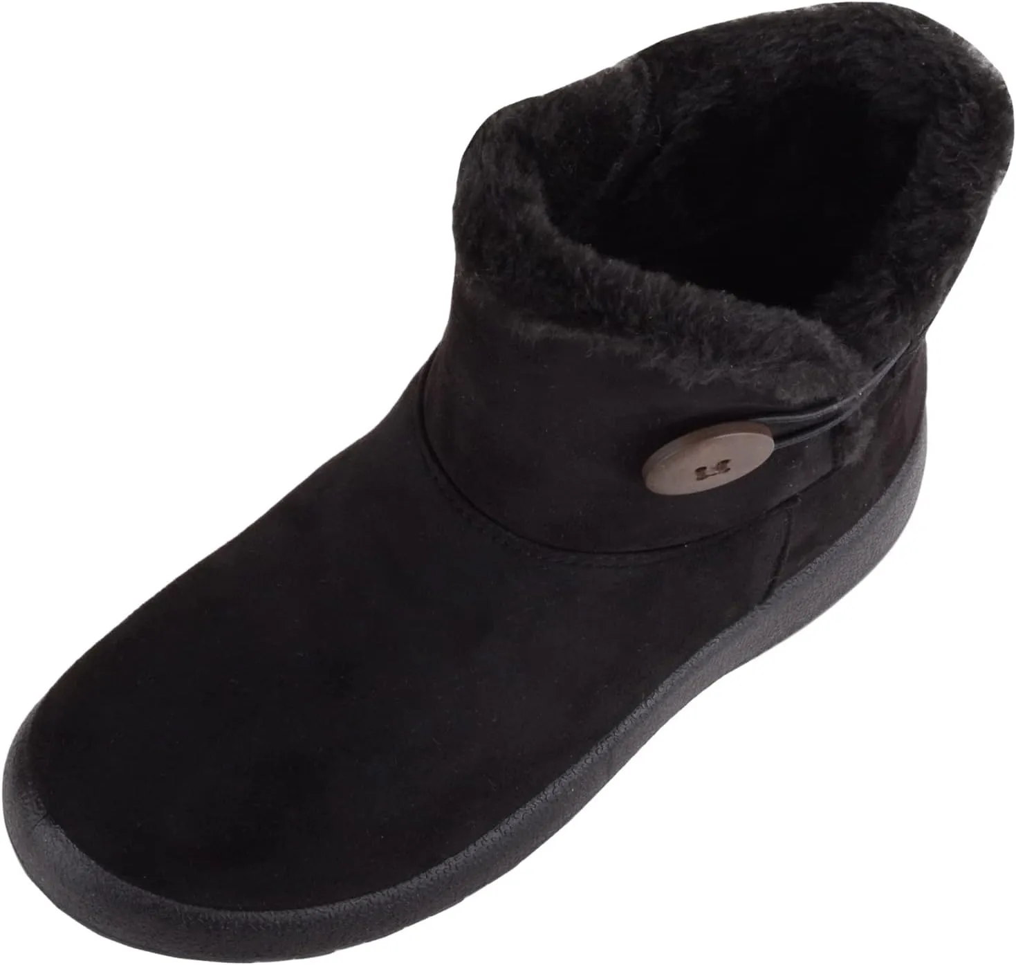 ABSOLUTE FOOTWEAR Womens Lightweight Faux Suede Faux Fleece Slip On Zip Up Ankle Boots