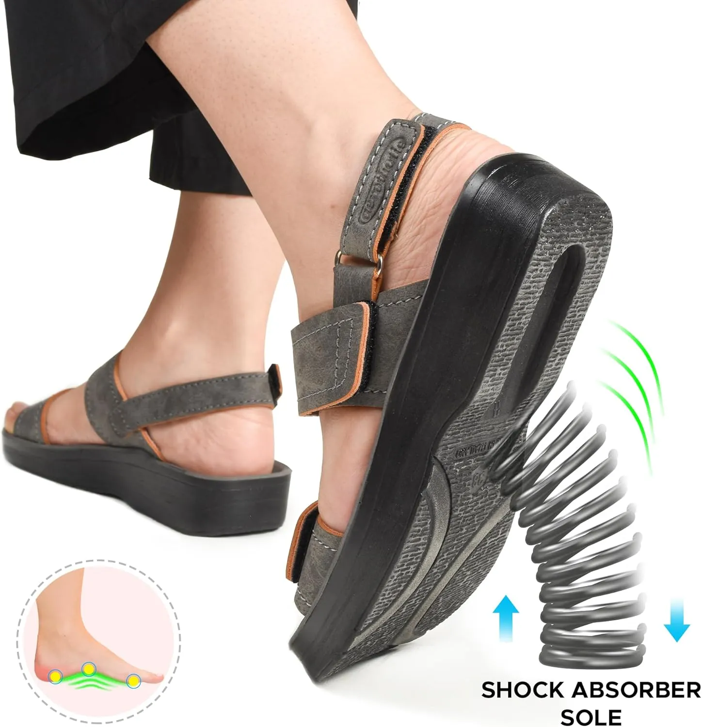 AEROTHOTIC Comfortable Sports Sandals for Women Athletic Outdoor Walking Hiking Cushioned Memory Foam Adjustable BackStrap Beach Sandals with Arch Support