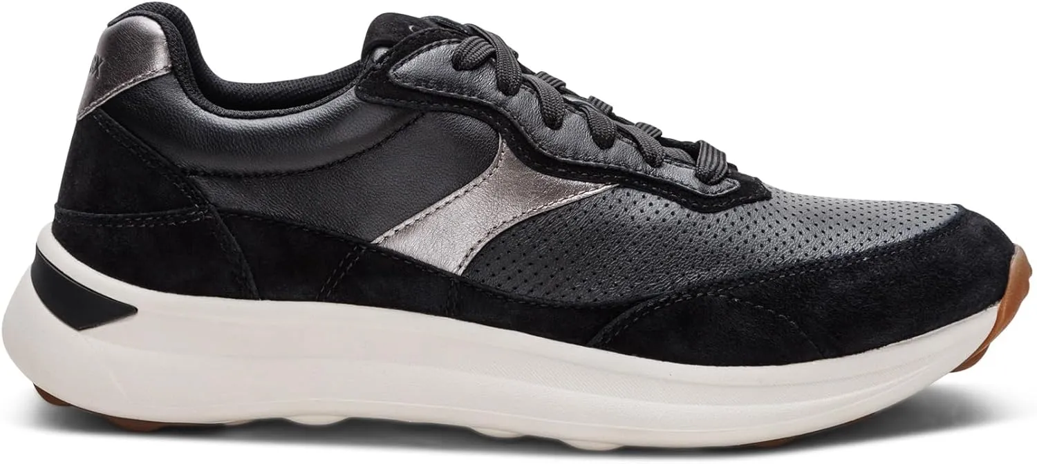 Aetrex Women's Emily Orthopedic Plantar Fasciitis Relief Arch Support Inserts Shoes - Adjustable Lace-Up Leather Sneakers for Women