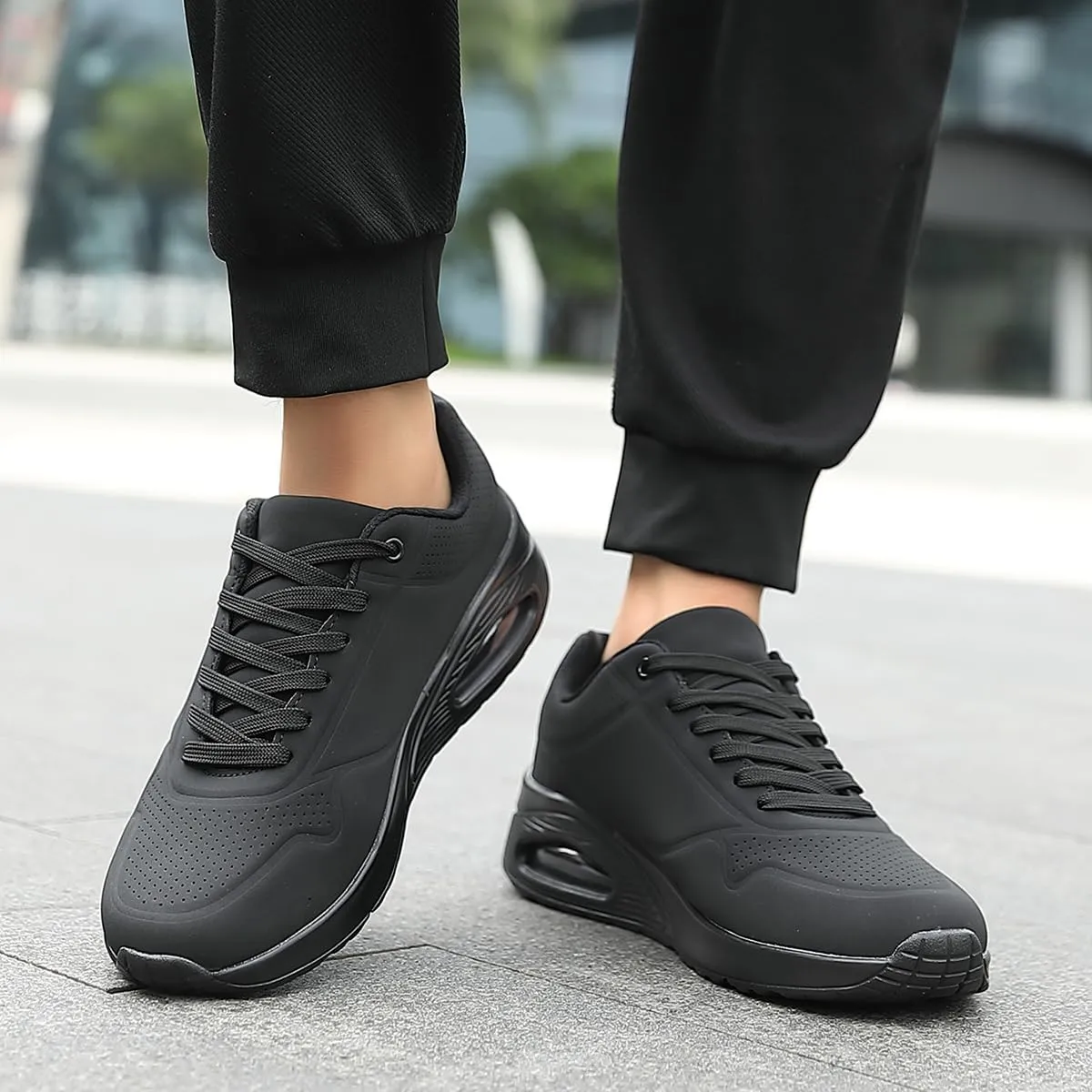 Air Cushion Running Shoes for Men-Slip On Running Shoes Non-Slip Lightweight Breathable Mesh Tennis Comfortable Sneakers.