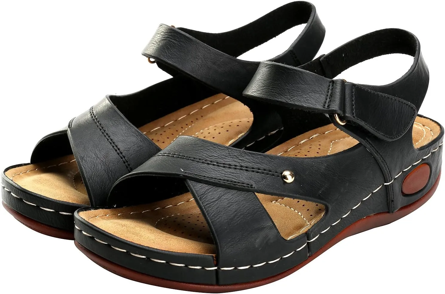 Alexis Leroy Summer Ankle Strap Comfort Sole Open Toe Flat Women's Sandals