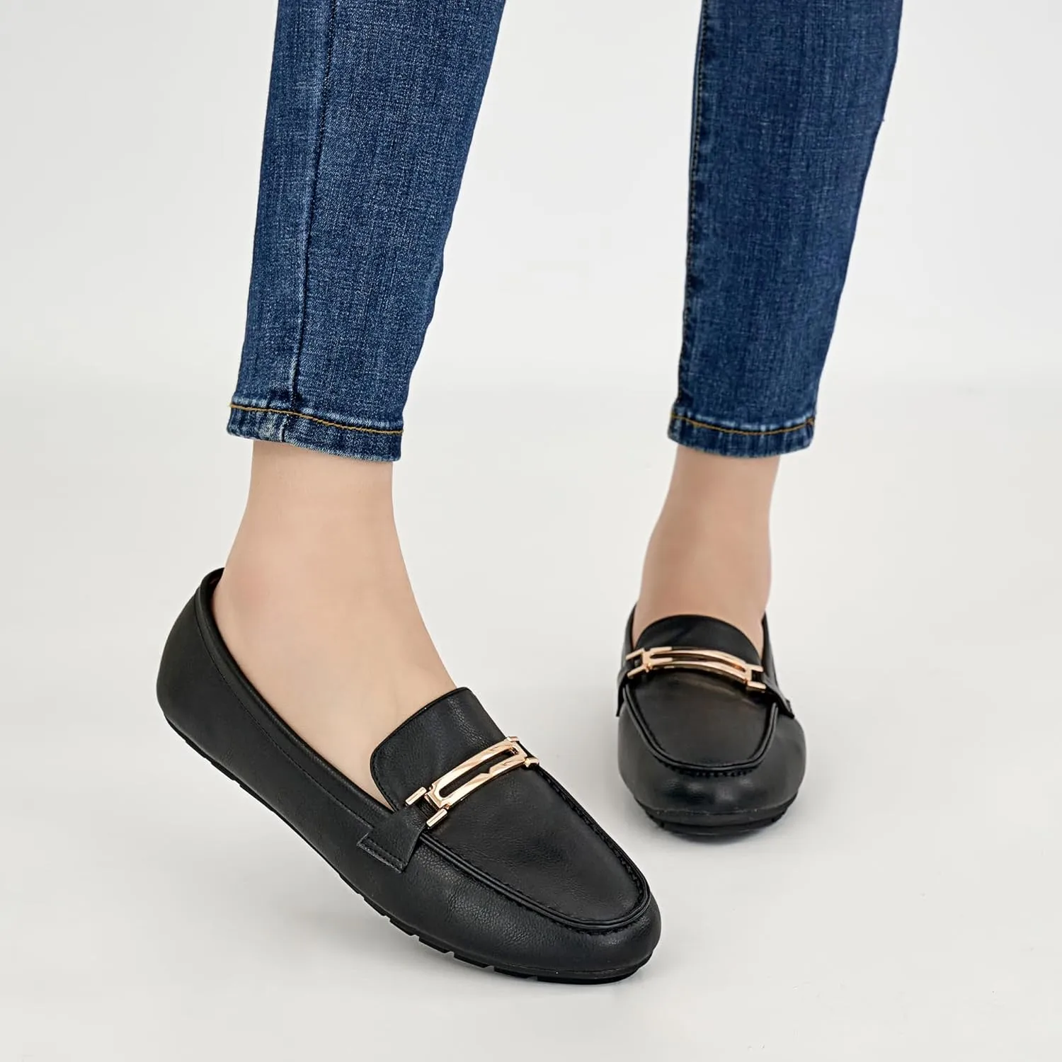 Alicegana Penny Loafers for Women Comfortable - Dress Casual Slip On Flat Shoes for Walking Business Work Driving Office