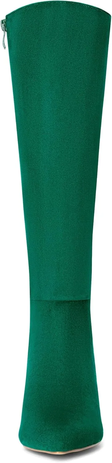 Allegra K Women's Pointed Toe Stiletto Heels Knee High Boots