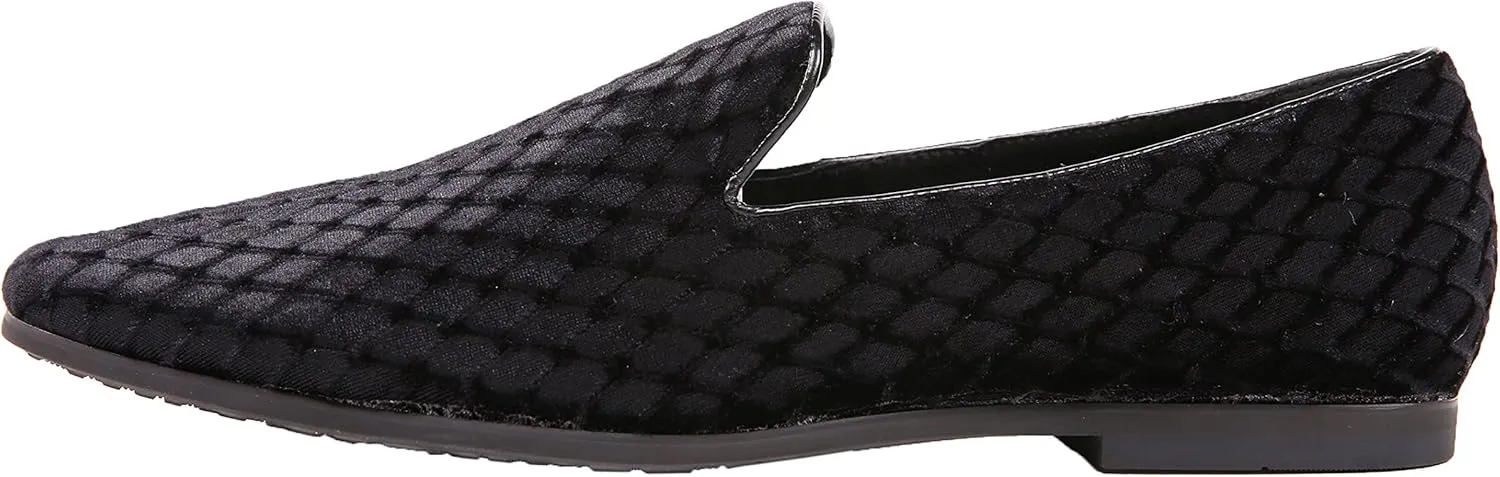 Amali Fishman Men’s Dress Shoes Plush Velvet with a Quilted Design Slip-on Driver Shoes for Men Velvet Loafers The Original Smoking Men Tuxedo Slipper Shoes