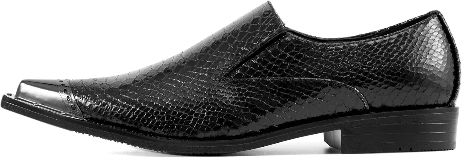 Amali Sparkling Smoking Slipper with Metal Tip - Men's Dress Shoes - Party Loafers for Men - Metallic Loafers for Men - Mens Disco Shoes - Designer Shoes