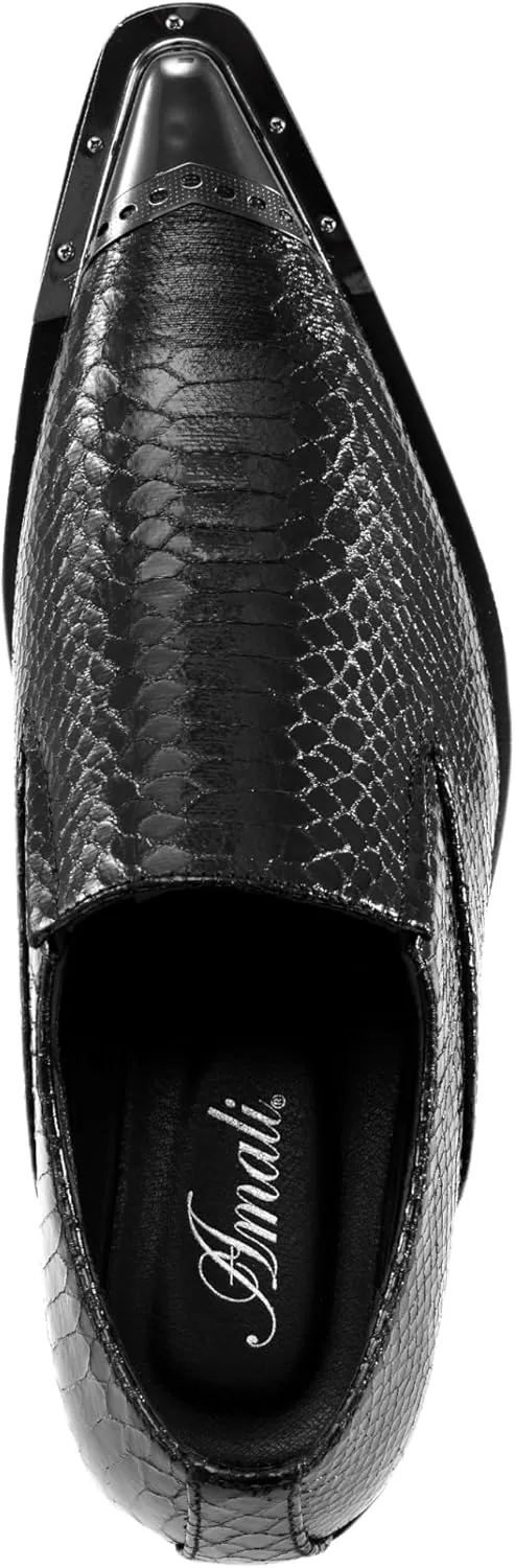 Amali Sparkling Smoking Slipper with Metal Tip - Men's Dress Shoes - Party Loafers for Men - Metallic Loafers for Men - Mens Disco Shoes - Designer Shoes