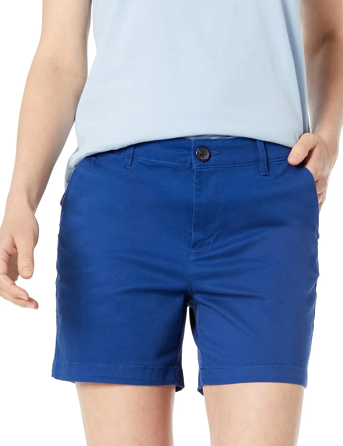 Amazon Essentials Women's Mid-Rise Slim-Fit 5 Inch Inseam Khaki Short (Available in Straight and Curvy Fits)