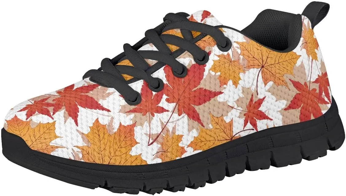 AmzPrint Donuts Print Low-Top Fashion Unisex-Child Walking Shoes Lightweight Lace-Up Girls Boys Black Sneakers Size 11.5