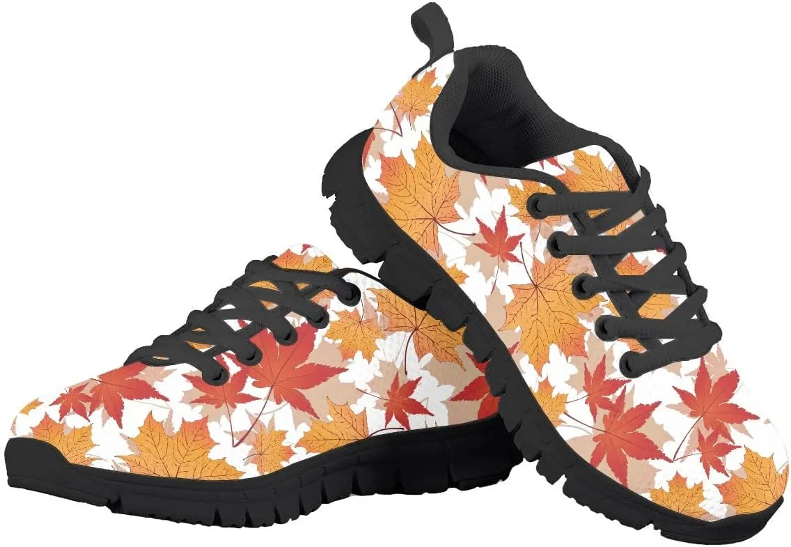 AmzPrint Donuts Print Low-Top Fashion Unisex-Child Walking Shoes Lightweight Lace-Up Girls Boys Black Sneakers Size 11.5