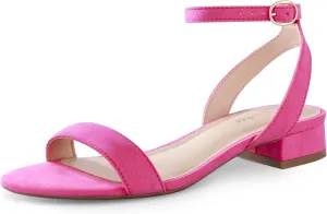 Ankis Black Nude White Red Women Sandals Comfortable Walking Strappy Open Toe Sandals for Women Dressy Summer 1 Inch Low block Heel Flat Adjustable Ankle Strap Wide Available Shoes 2024