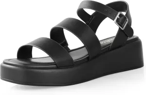 Ankis Platform Sandals Two Bands Open Toe Heeled Sandals with Adjustable Ankle Strap Comfortable and Lightweight Wedge Shoes in Summer