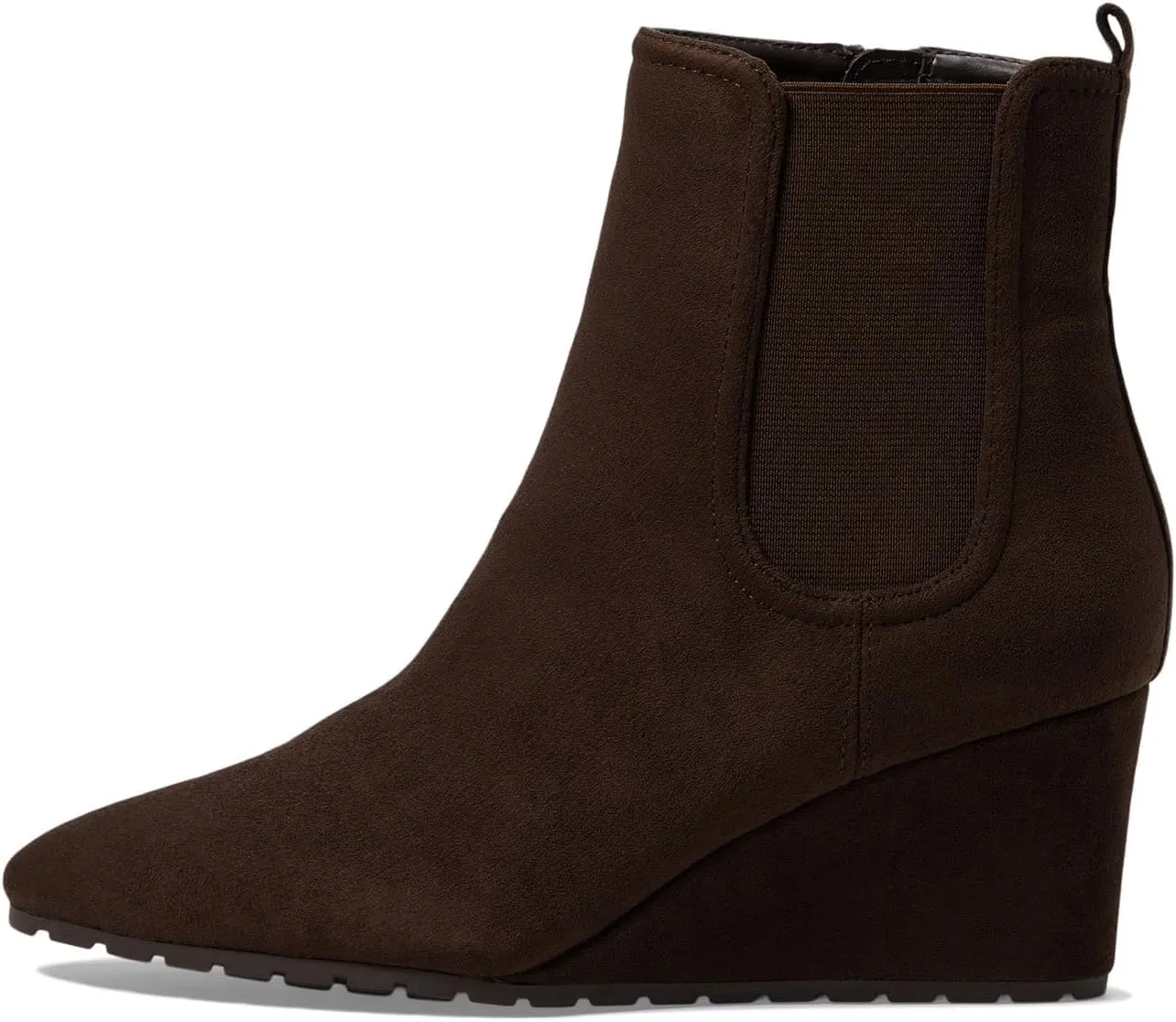Anne Klein Womens Mixed Media Faux Suede Ankle Boots