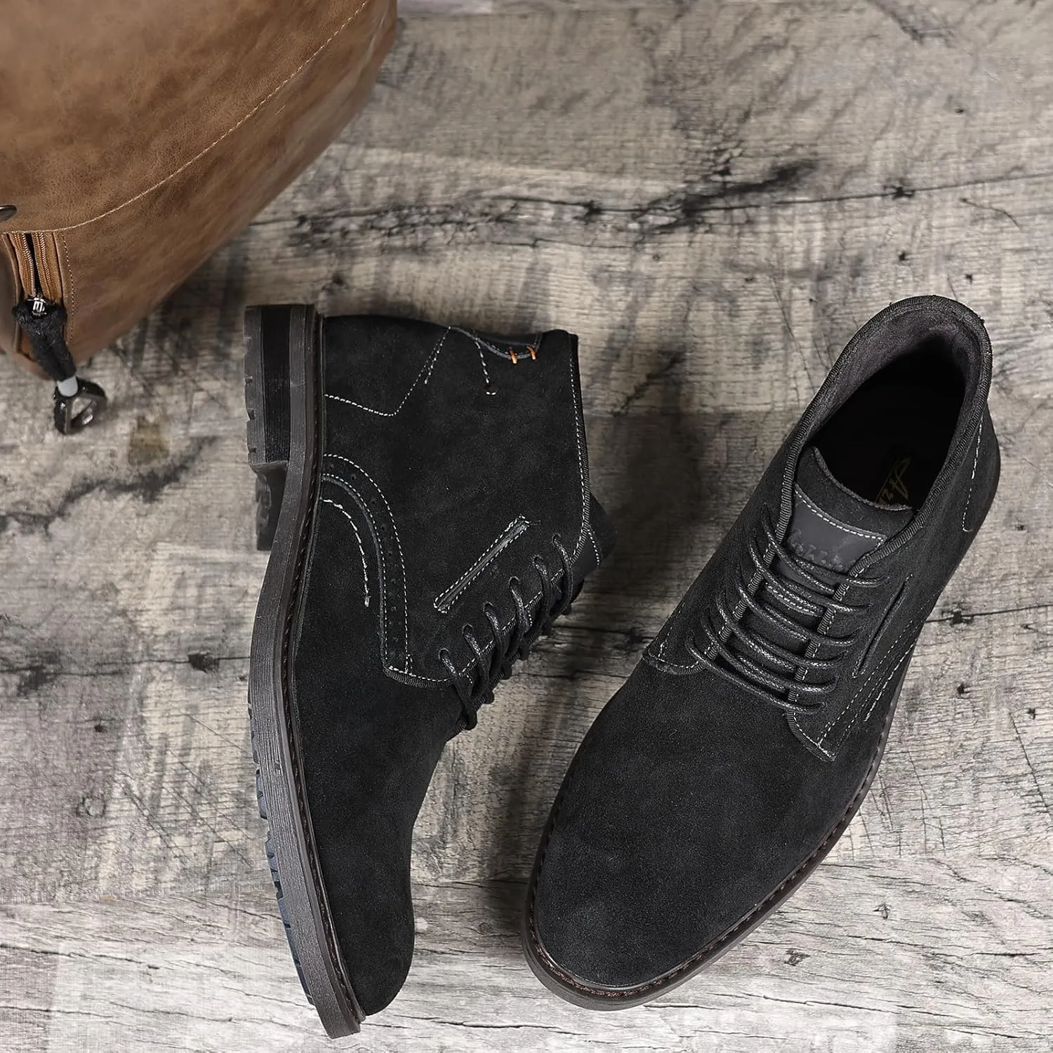 Arkbird Mens Chukka Boots Suede Leather Classic Fashion Casual Ankle Lace-up Dress Boots for Men