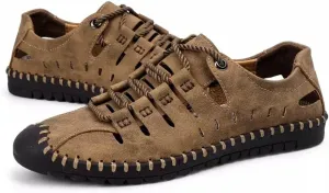 Asifn Men's Sport Sandals Outdoor Leather Fisherman Breathable Summer Casual Shoes Walking Beach Travel