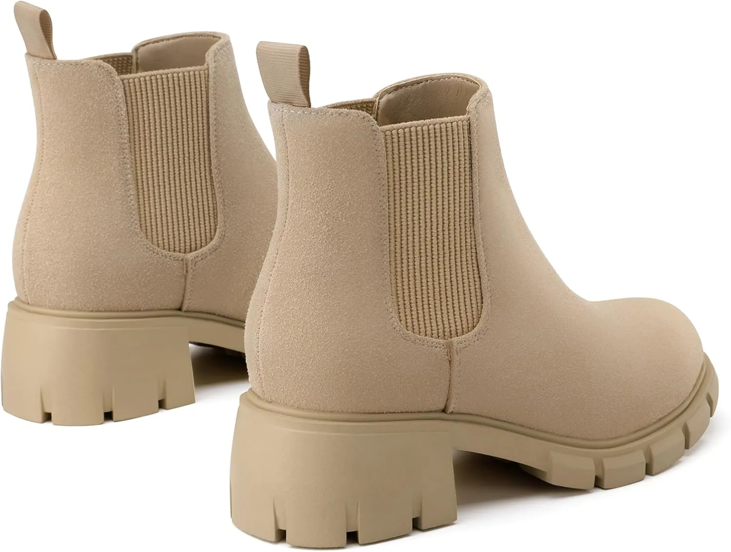 Athlefit Girls Ankle Boots Kids Comfortable Slip on Lug Sole Chelsea Booties for Toddler Little Kid Big Kids