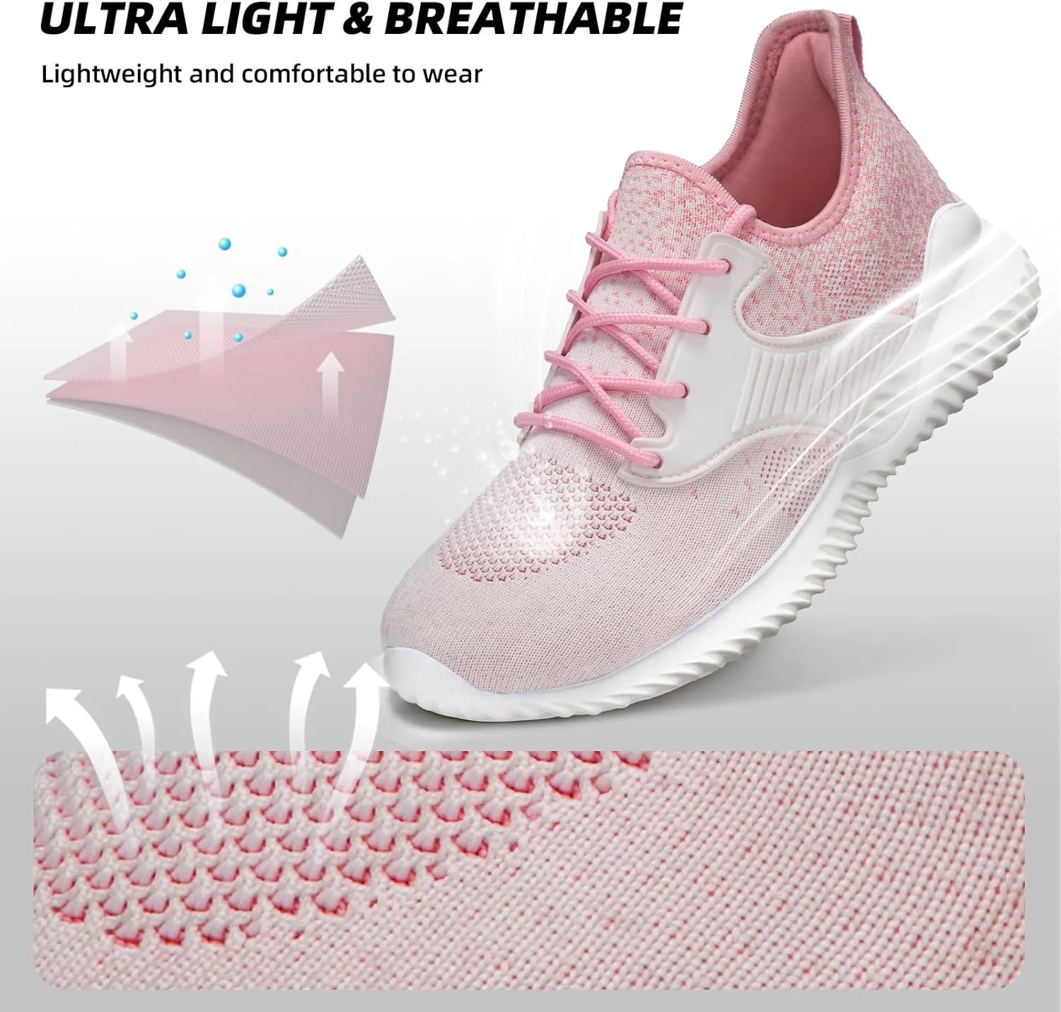 ATHMILE Womens Walking Shoes Lightweight Men Tennis Shoes Slip On Memory Foam Casual Sneakers for Gym Travel Work Outdoor Road