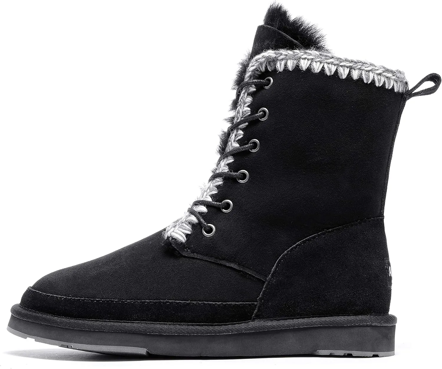 AUMU Women's National Style Matin Classic Style Sheepskin Suede Winter Snow Boots