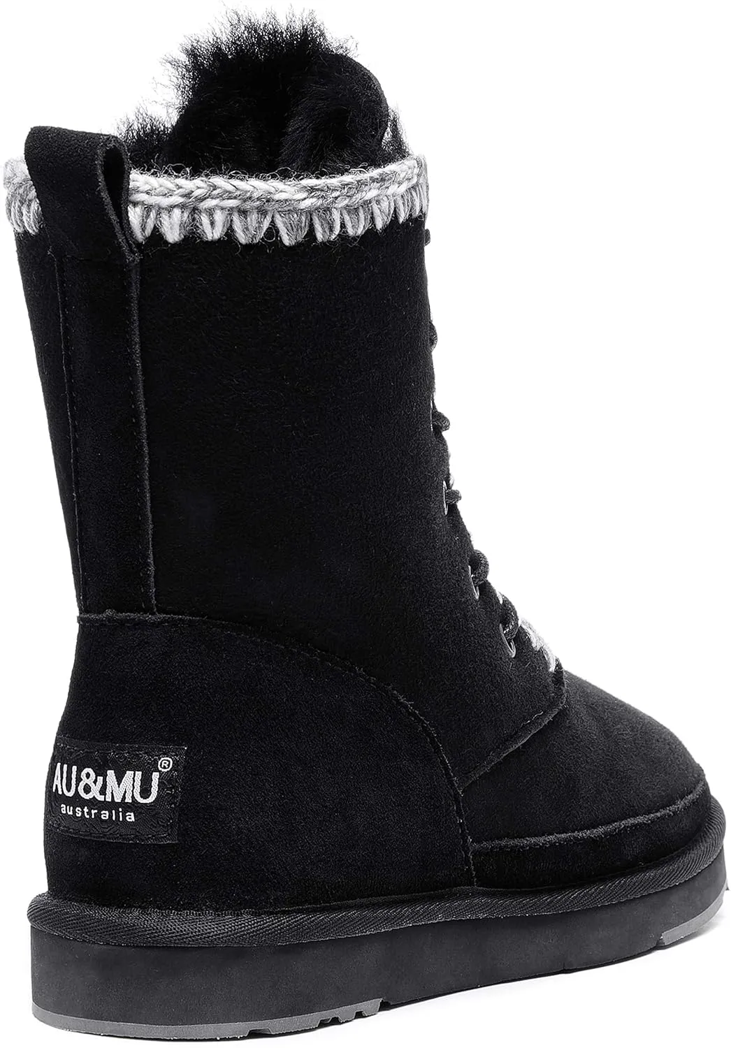 AUMU Women's National Style Matin Classic Style Sheepskin Suede Winter Snow Boots