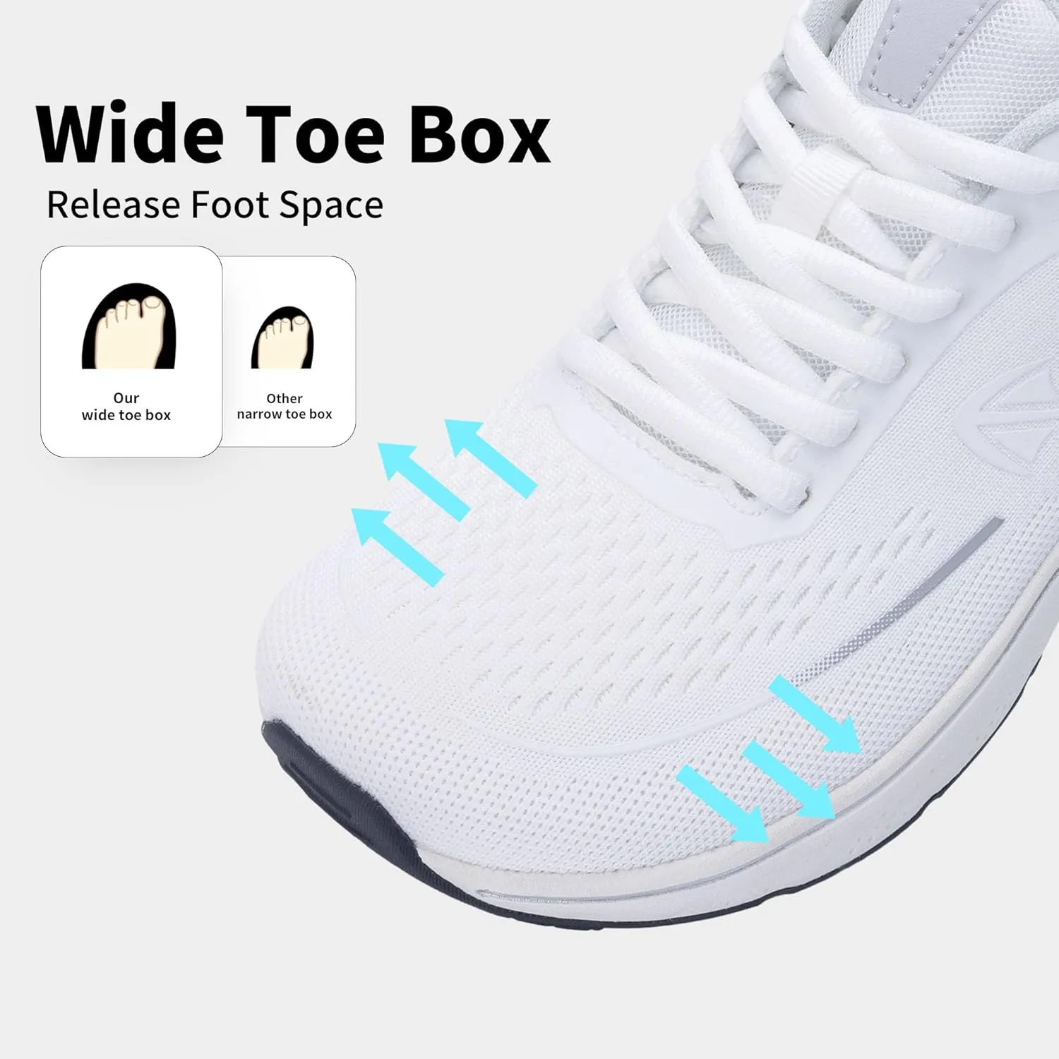 Autper Women's Running Shoes Wide Toe Box Sneakers Women Comfortable Arch Support Walking Tennis Athletic Shoes for Jogging Workout Gym Sports US6-11
