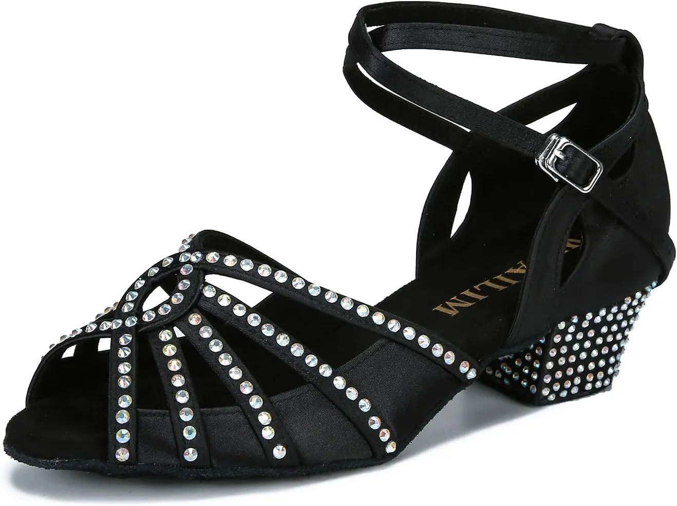 Ballroom Rhinestone Dance Shoes Women Latin Salsa Bachata Social Dancing Sandals L6885