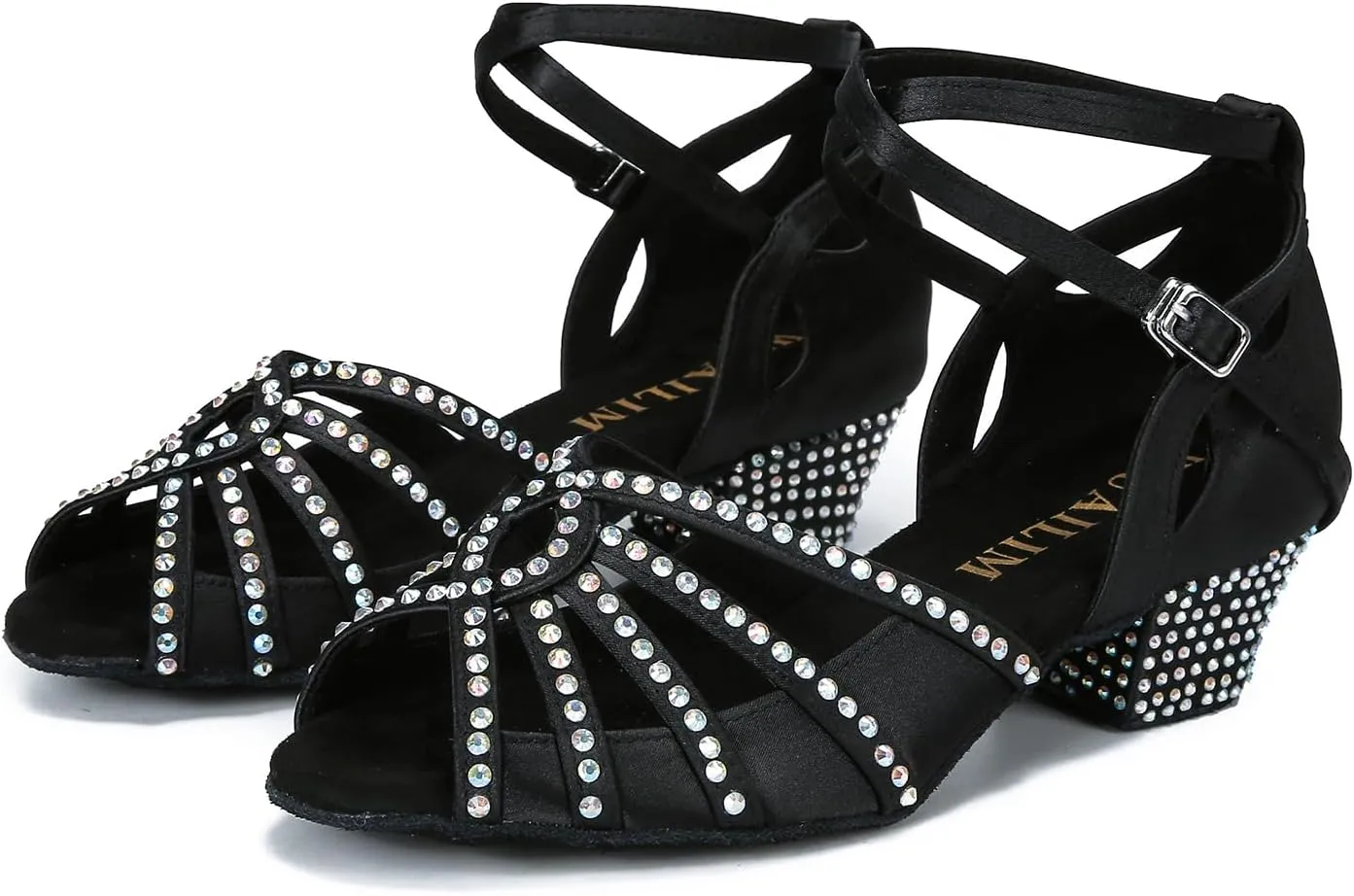 Ballroom Rhinestone Dance Shoes Women Latin Salsa Bachata Social Dancing Sandals L6885