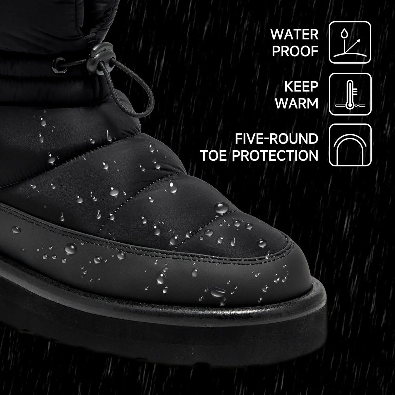 BEAU TODAY Snow Boots for Women, Platform Anti-Slip Winter Ankle Booties,Comfort Wool Round Toe Women Boots, Ladies Comfortable Short Boots Outdoor