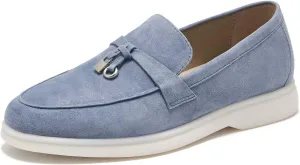 BEAU TODAY Suede Penny Loafers for Women Flats Shoes, Comfortable Slip On Loafers, Driving Loafers Shoes Dress Business Casual Non-Slip Office Work Ladies Shoes