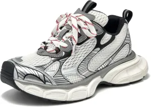 BEAU TODAY Womens Chunky Sneakers,Fashion Sneakers for Women,Lace-up Air Mesh Chunky Walking Tennis Shoes Treny Dad Sneakers