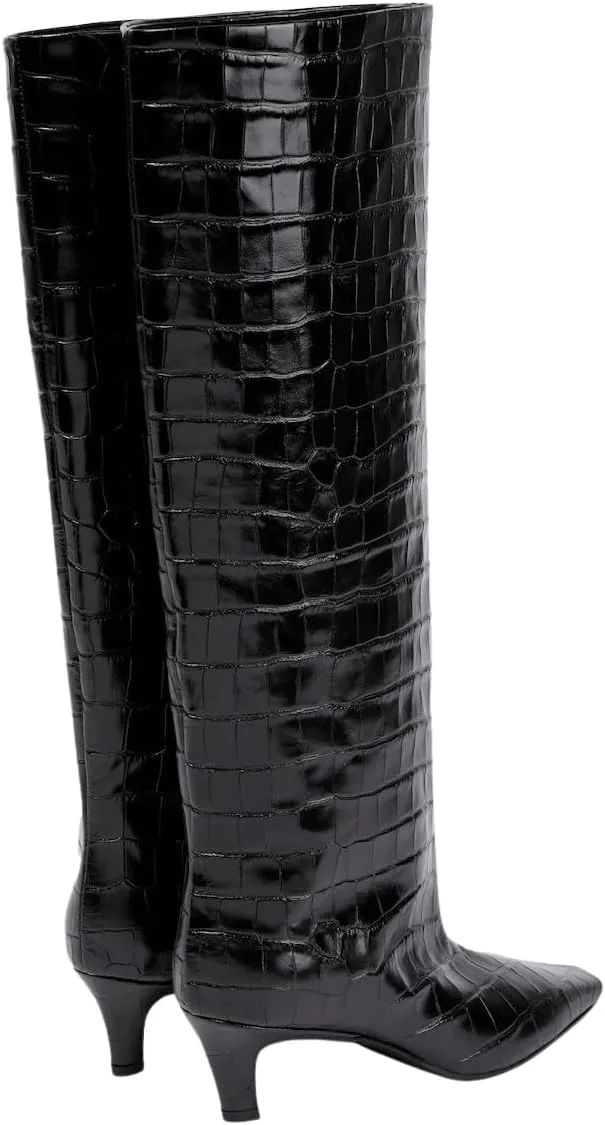 Beauty Cry Knee High Boots Women Square Toe Low Kitten Heel Tall Boots
