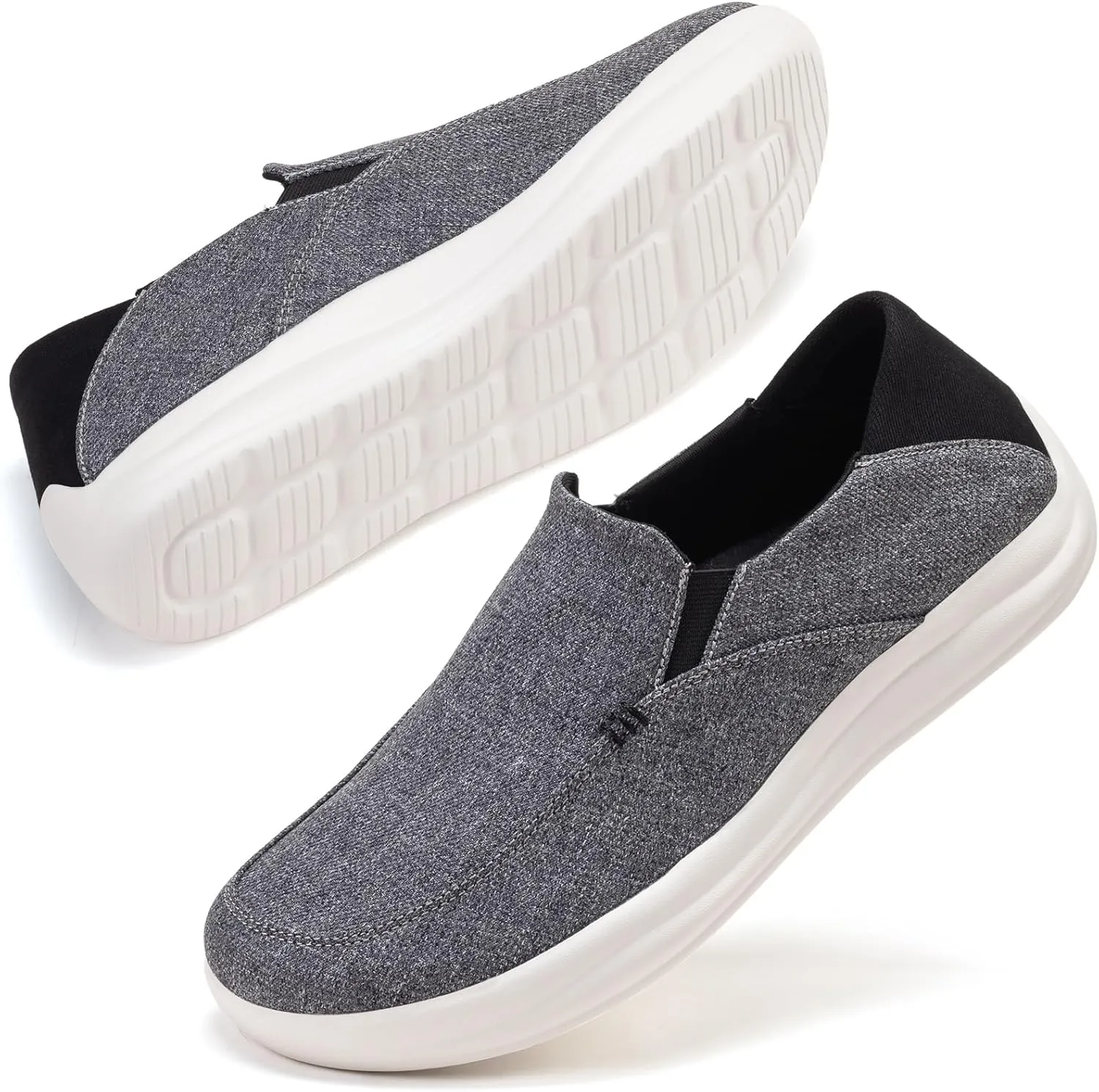 BEJINASH Men’s Slip-on Walking Shoes, Lightweight Breathable Go Walk Shoes with Arch Support,Comfortable Casual Loafers Shoes