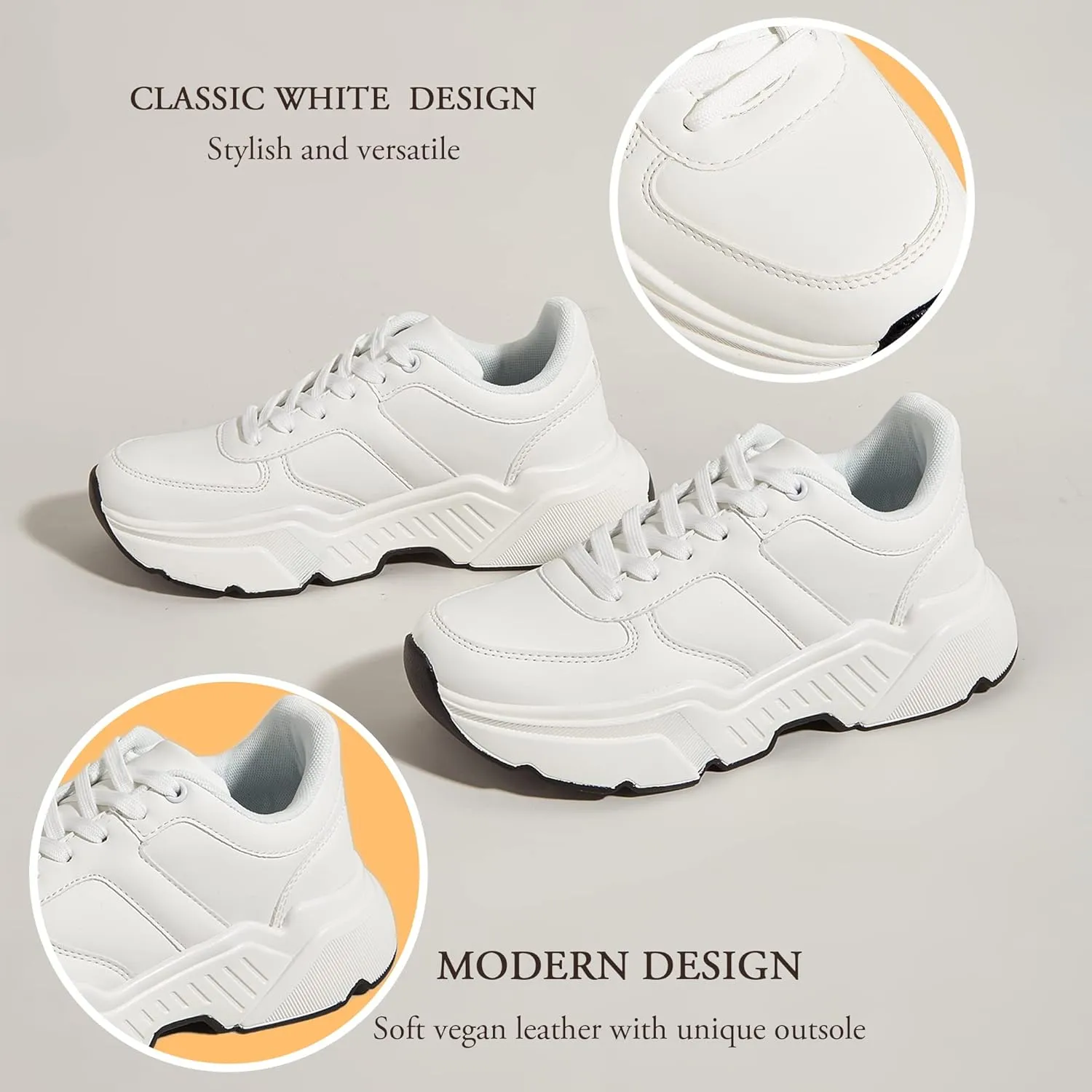 BELOS Women's Platform Chunky Sneakers Fashion Dad Sneakers Casual Lace Up Comfortable Lightweigt Walking Shoes