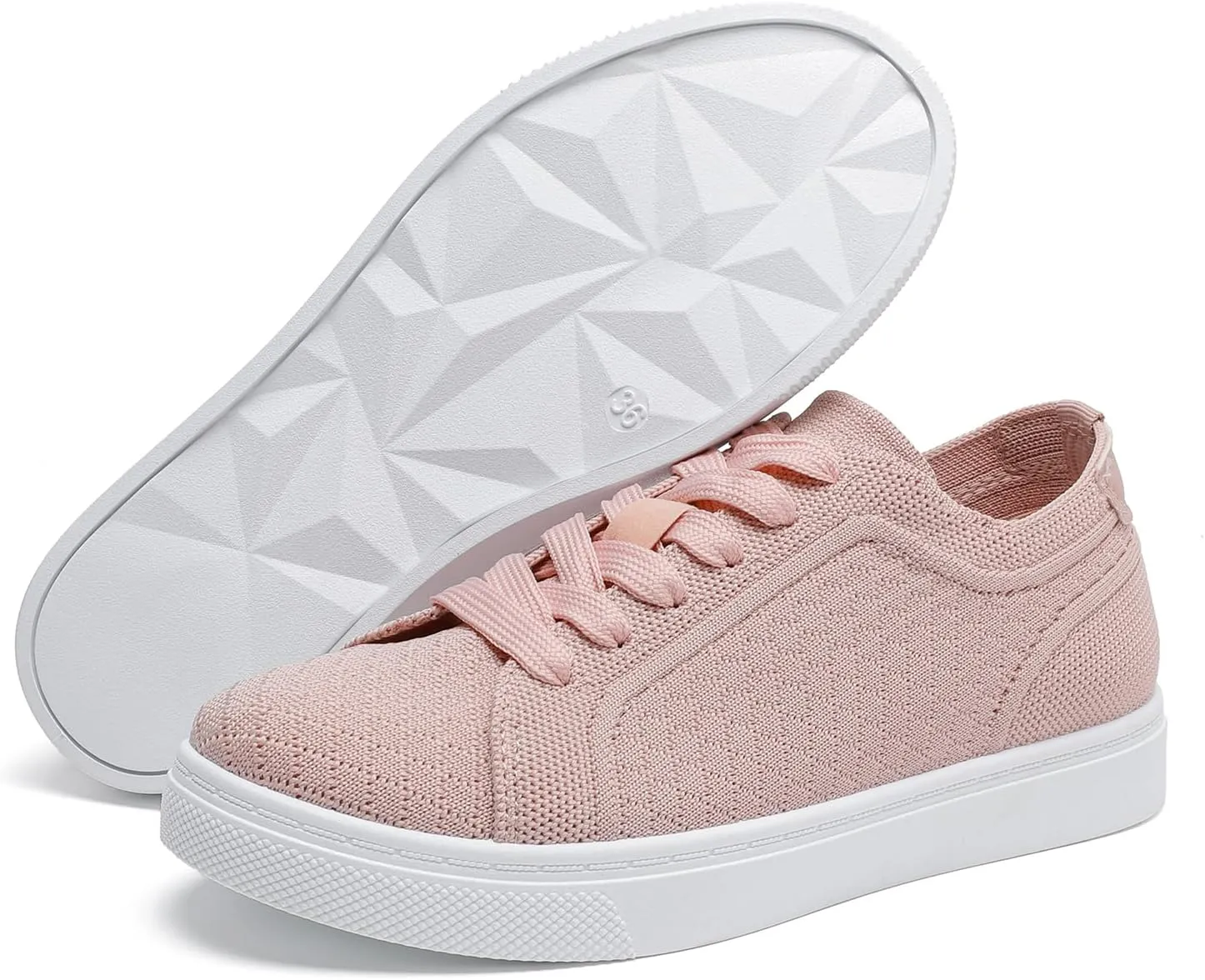 Betrue Breathable Slip On Shoes for Women, Womens Casual Boat Loafers Walking Shoes, Lightweight Canvas Lace Up Loafers Shoes for Women