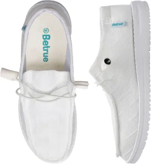 Betrue Women's Lightweight Boat Shoes, Casual Loafers, Slip On Deck Shoes, Breathable Canvas Sneakers