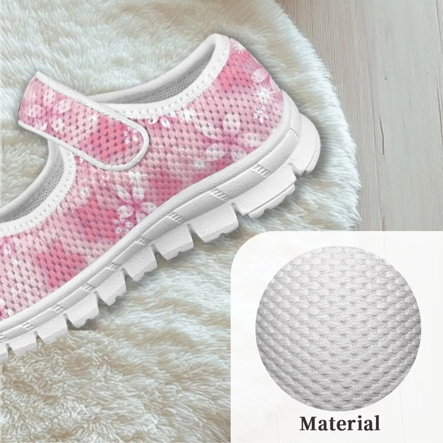 Binienty Girls School Uniform Shoes Mesh Mary Jane Dress Flats Slip on Casual Sneakers
