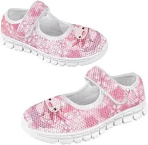 Binienty Girls School Uniform Shoes Mesh Mary Jane Dress Flats Slip on Casual Sneakers