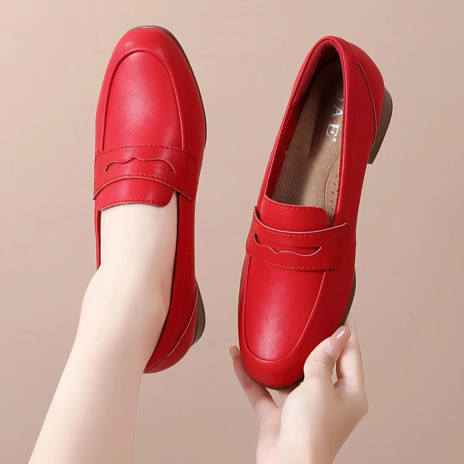 Black Women's Loafers & Slip-ons Flats Penny Round Toe Non-Slip Classic Business Casual Comfortable Dressy Office Work Slip On Shoes