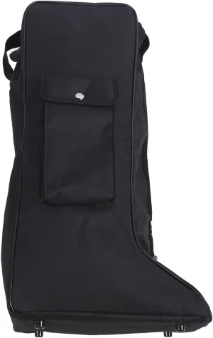 Boot Bag 1Pcs Oxford Cloth and Leather Black Waterproof Boot Storage Bag With Zipper and Leather Handle Portable Boots Storage Bag for Cowboy Boots Snow Boots
