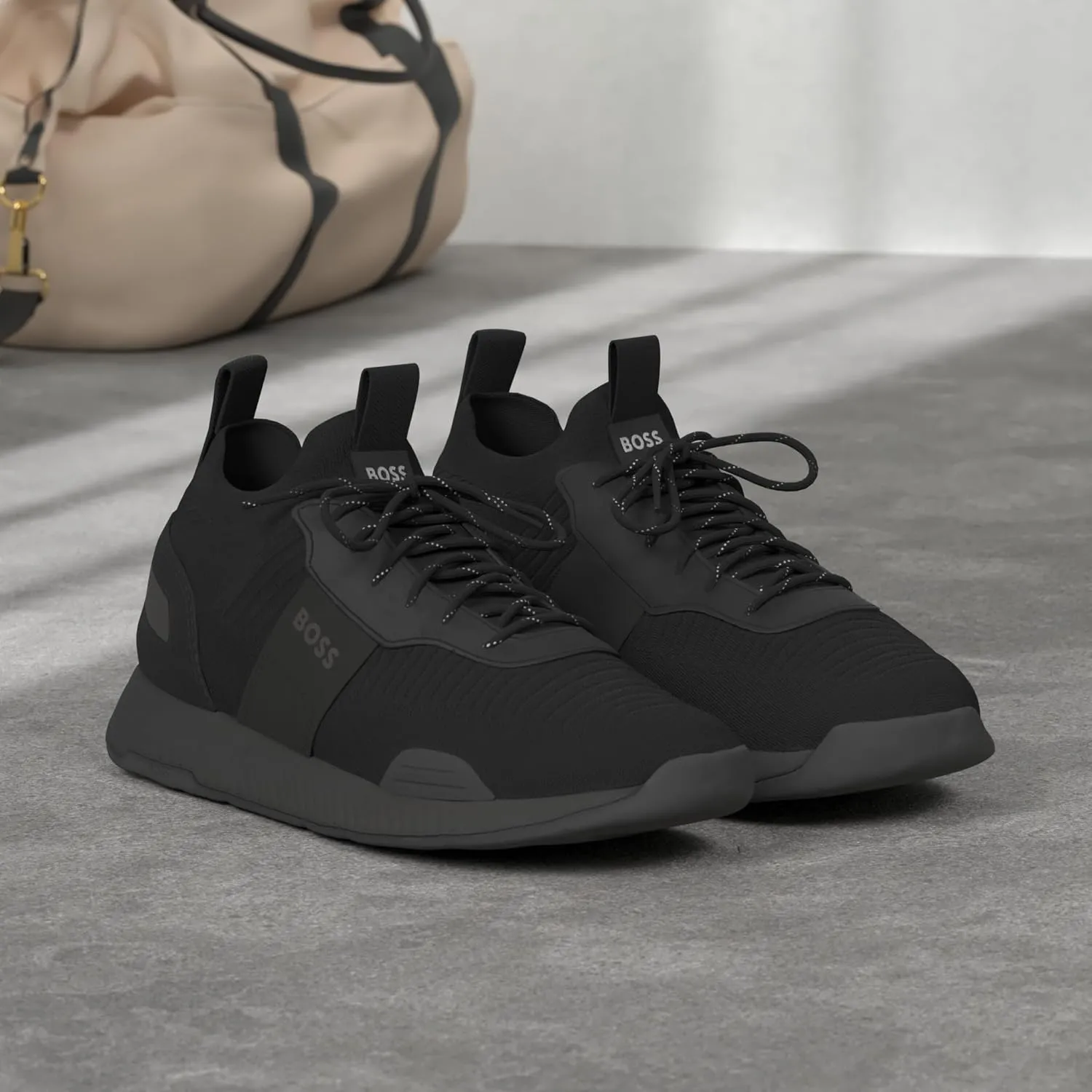 BOSS Men's Mesh Mix Running Sneakers
