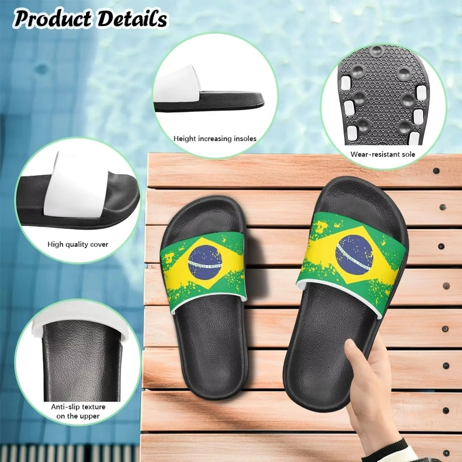 Boys Girls Slide Sandals Comfort Beach Pool Shower Slippers Indoor Outdoor Little Kid/Big Kid