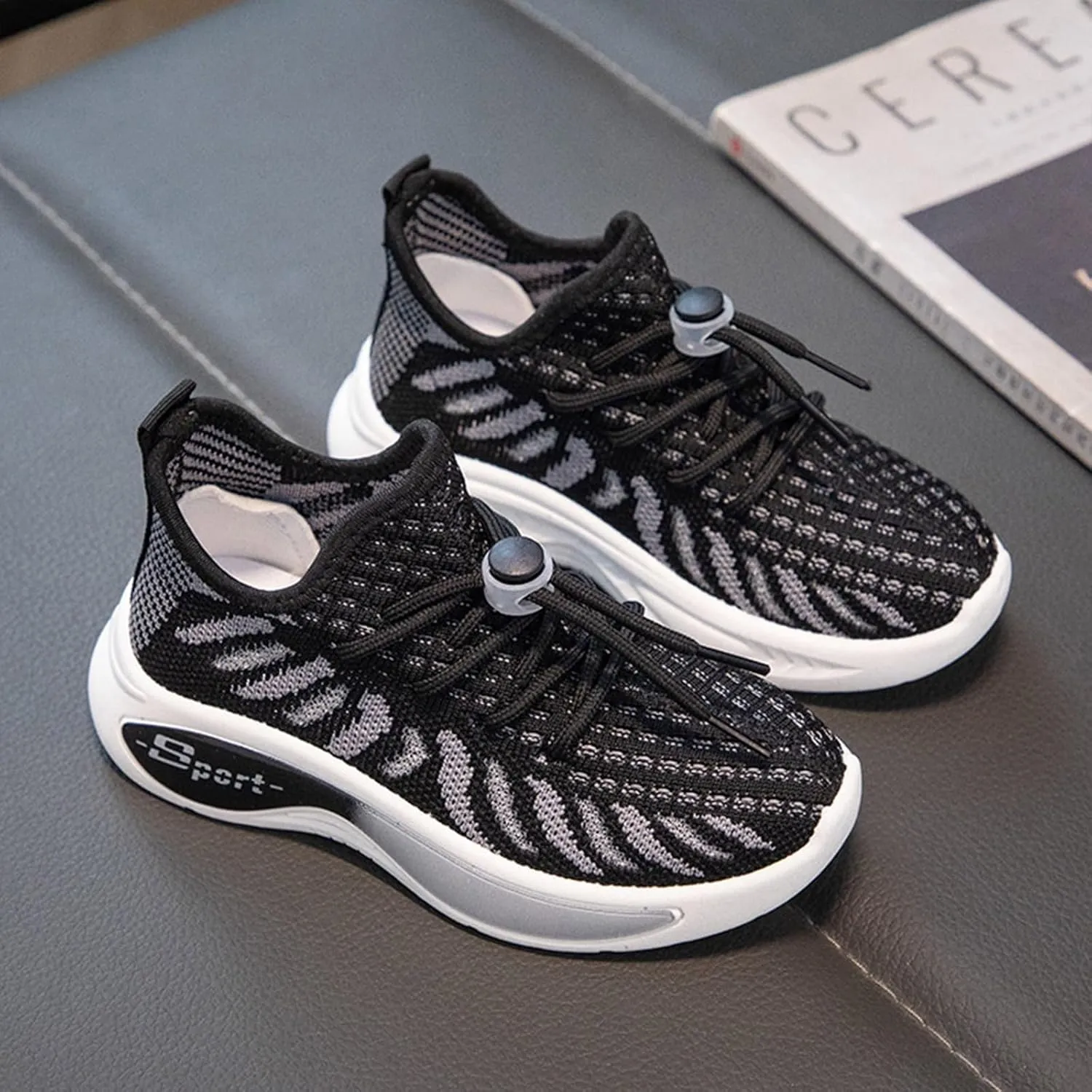 Boys Kids Mesh Running Sport Shoes Lace-Up Non Slip Sneaker Childrens Breathable Non Slip Soft Casual Shoes Athletic