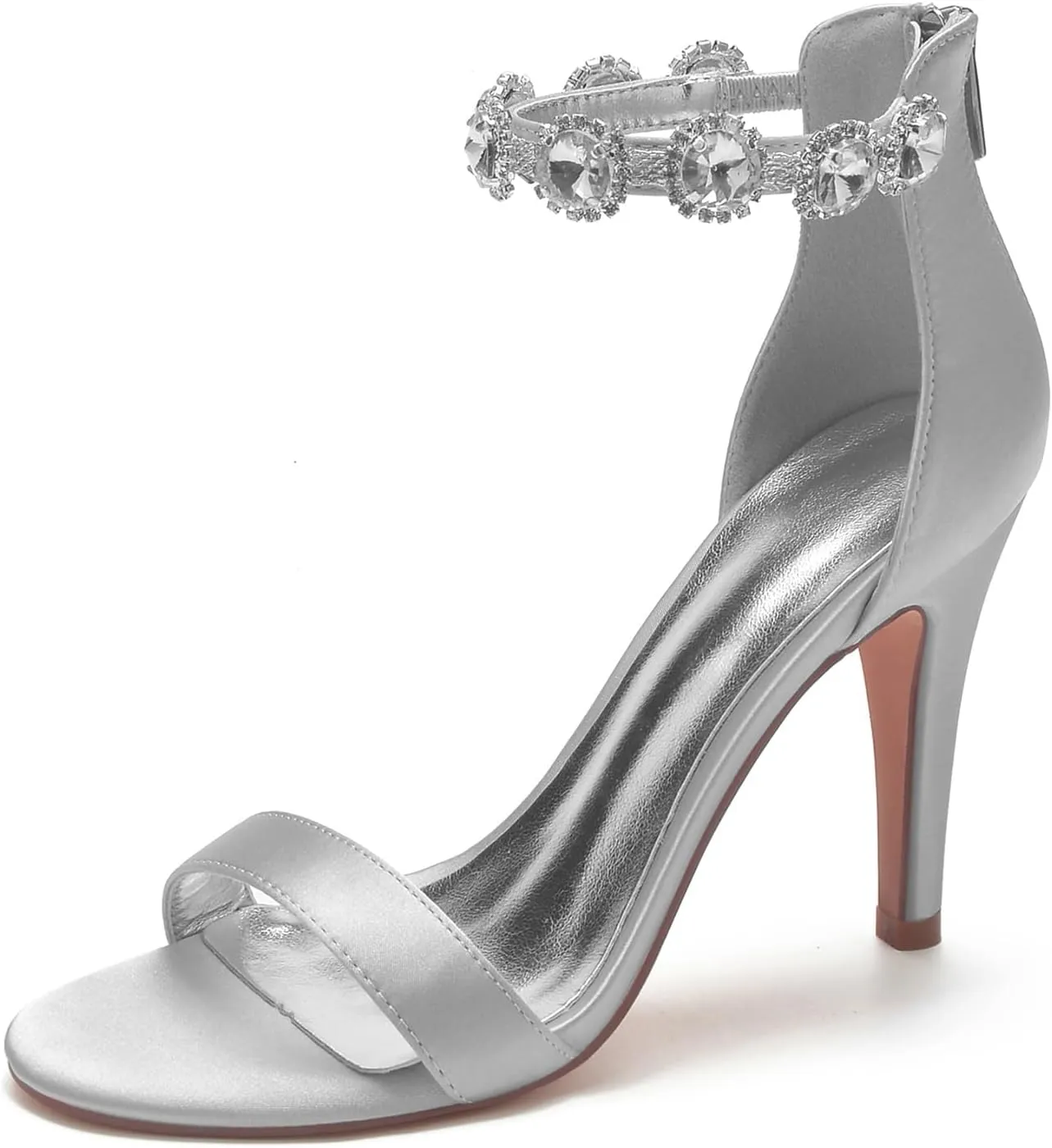 Bridal Shoes Stiletto Heels Wedding Shoes Open Toe High Heel Ankle Strap Brides Cristal Sandals Evening Formal Party Pump Dressy