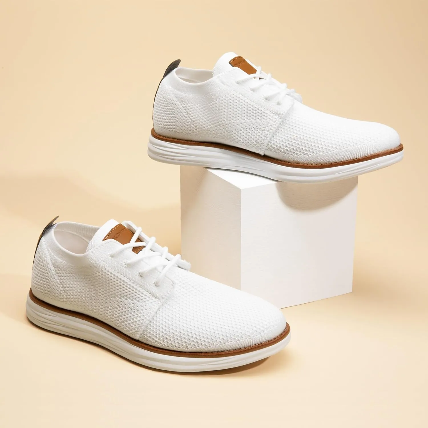 Bruno Marc Men's KnitFlex Breeze Mesh Sneakers Oxfords Lace-Up Lightweight Casual Walking Shoes